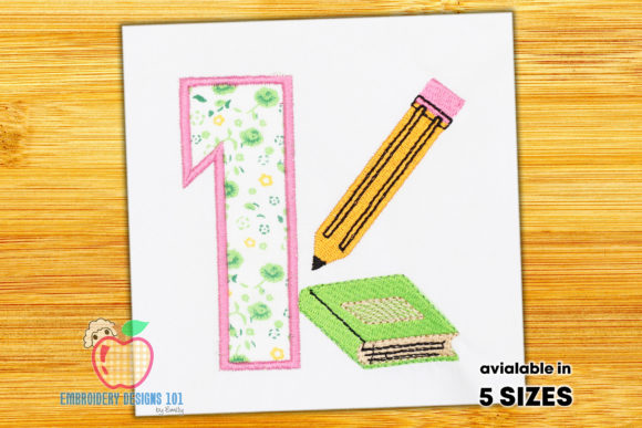 A Book with Pencil Near One Applique