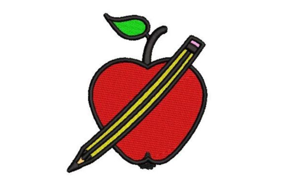 School Apple with Pencil